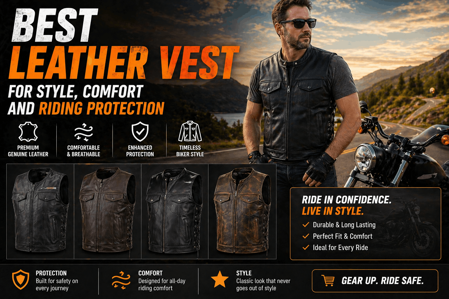 Best Leather Vest for Style, Comfort and Riding Protection